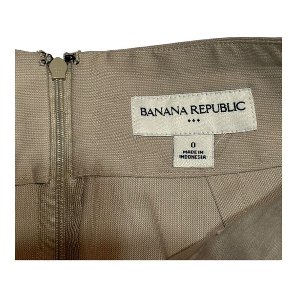 BANANA REPUBLIC Size Zero (0) KHAKI SKIRT pencil STRAIGHT STRETCH BUSINESS - Picture 3 of 7